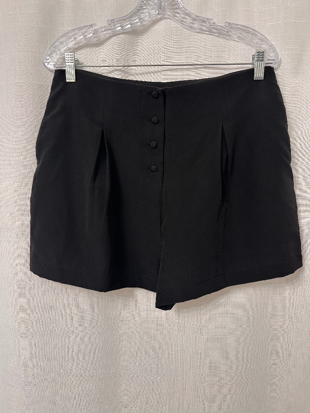 Black High-Rise Button-Front Dress Shorts Size Large